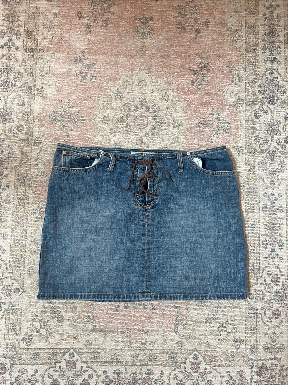 Denim Lace-Up Mini skirt